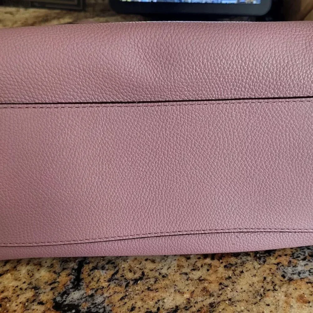 Coach Edie Turnlock Large Purse 36855 Dusty Rose Leather Shoulder Bag - Picture 7 of 7